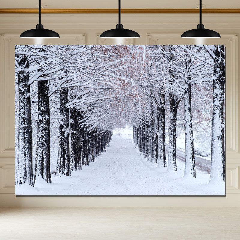 Layoris Snow Covered Trees Winter Photo Backdrop
