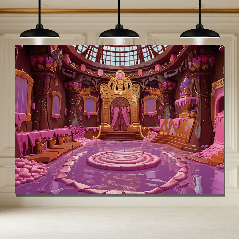 Layoris Pink Chocolate Palace Kids Party Backdrop