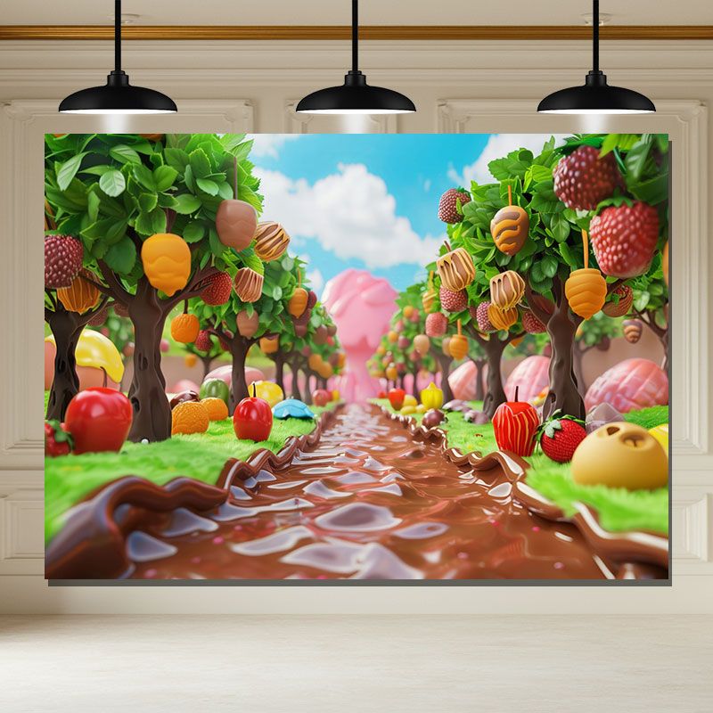 Layoris Magical Chocolate Orchard Kids Party Backdrop