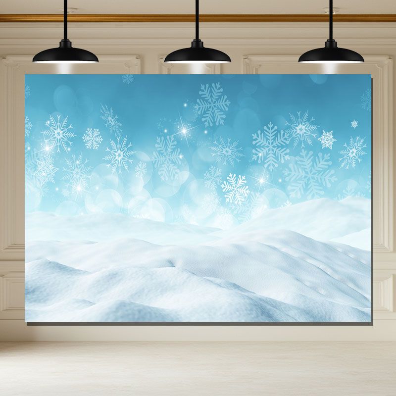 Layoris Winter Snowflakes Blue Party Backdrop