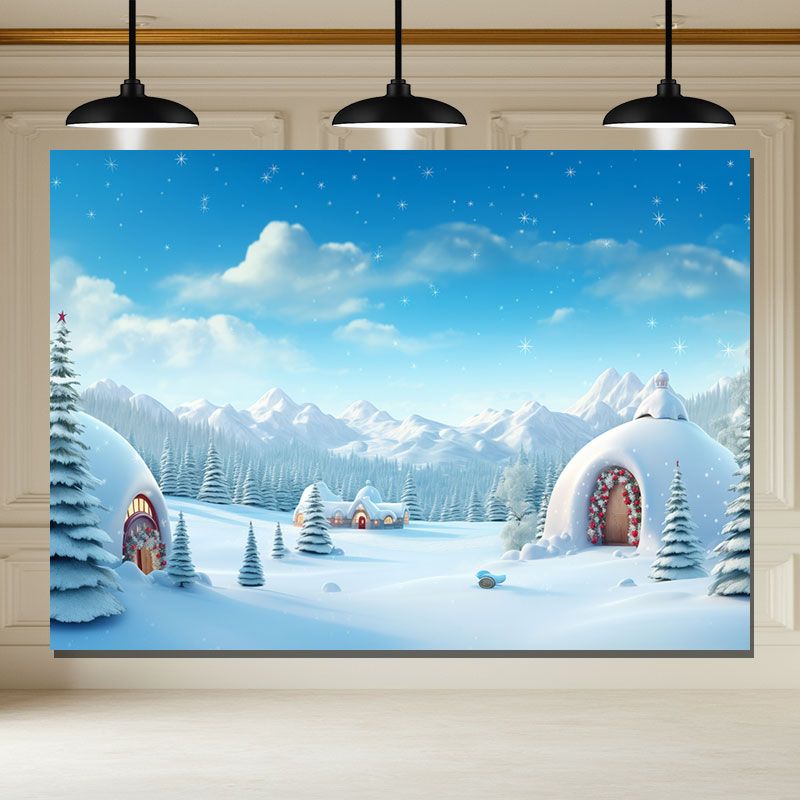 Layoris Winter Wonderland Igloo Village Photography Backdrop