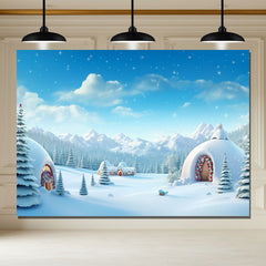 Layoris Winter Wonderland Igloo Village Photography Backdrop