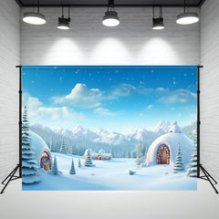 Layoris Winter Wonderland Igloo Village Photography Backdrop