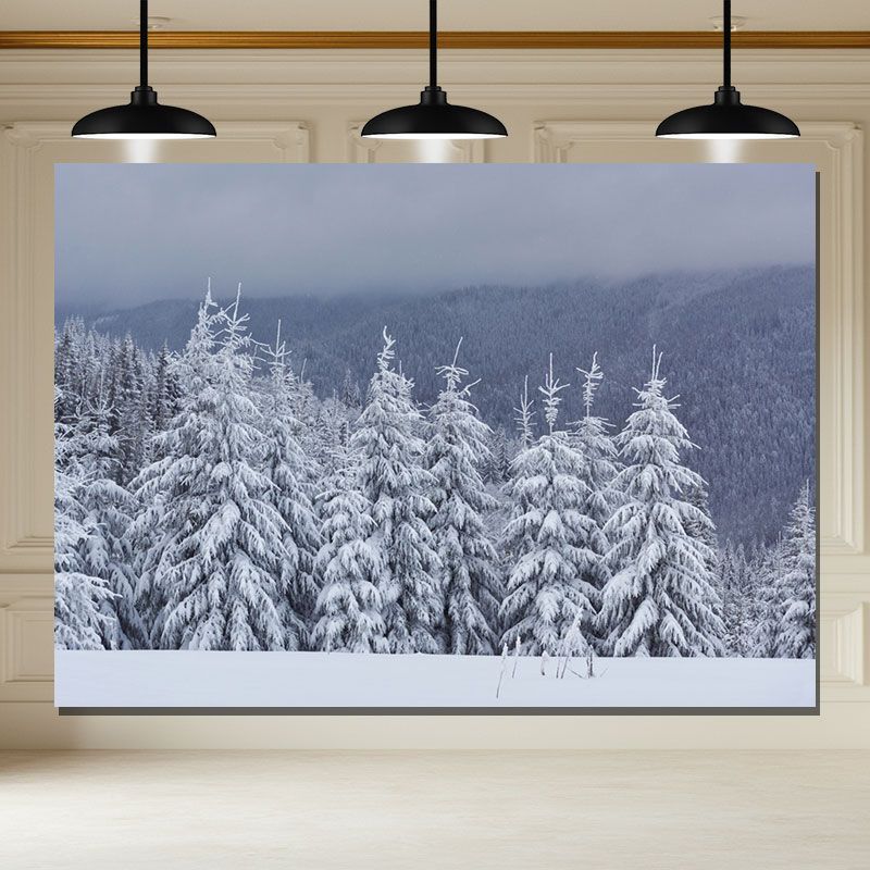 Layoris Endless Pine Forest Covered In Snow Winter Backdrop