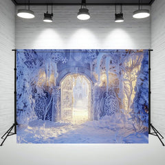 Layoris Thick Snow Arch Building Winter Photo Backdrop