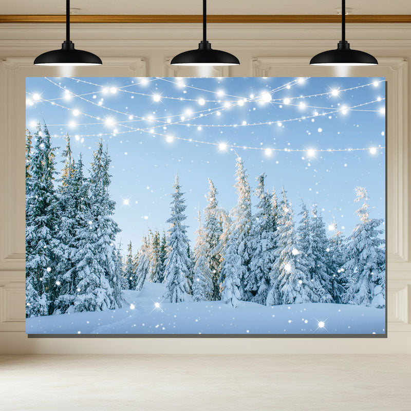 Layoris Cedar String Lights Winter Scenery Party Backdrop