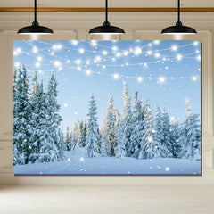 Layoris Cedar String Lights Winter Scenery Party Backdrop