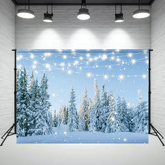 Layoris Cedar String Lights Winter Scenery Party Backdrop