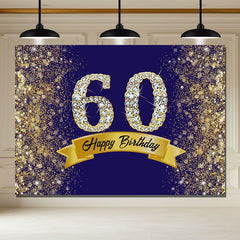 Layoris Golden Glitter Diamond 60Th Birthday Backdrop