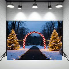 Layoris Candy Arch Night Christmas Photo Backdrop