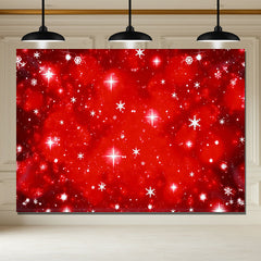 Layoris Snowflakes Abstract Red Christmas Party Backdrop