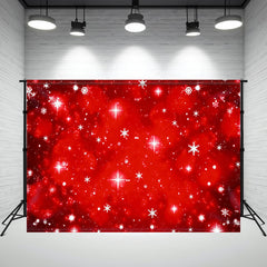 Layoris Snowflakes Abstract Red Christmas Party Backdrop