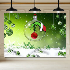 Layoris Green Cartoon Christmas Photo Backdrop