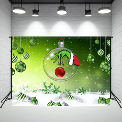 Layoris Green Cartoon Christmas Photo Backdrop