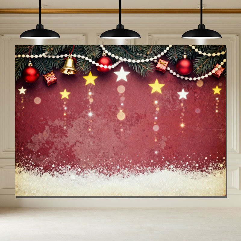 Layoris Retro Red Christmas Party Photo Backdrop