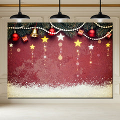 Layoris Retro Red Christmas Party Photo Backdrop