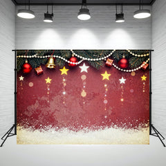 Layoris Retro Red Christmas Party Photo Backdrop