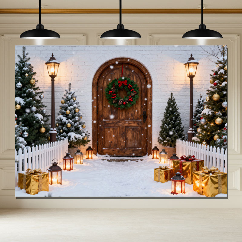 Layoris Wooden Archway Streetlight Christmas Backdrop