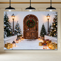 Layoris Wooden Archway Streetlight Christmas Backdrop