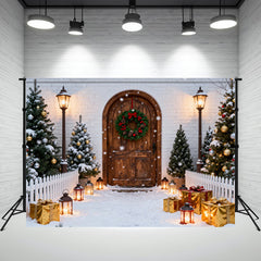 Layoris Wooden Archway Streetlight Christmas Backdrop