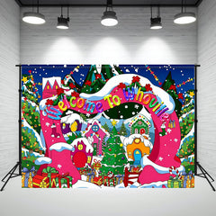 Layoris (7 Days Delivery) Welcome To Whoville Cartoon Christmas Backdrop