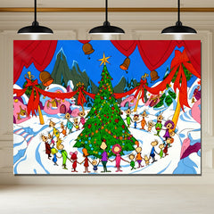 Layoris Welcome To Whoville Cartoon Christmas Party Backdrop