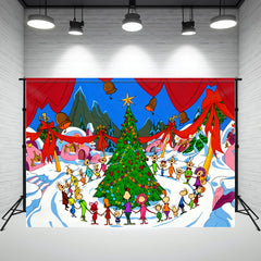 Layoris Welcome To Whoville Cartoon Christmas Party Backdrop