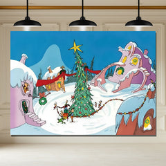 Layoris Cartoon Welcome To Whoville Christmas Party Backdrop