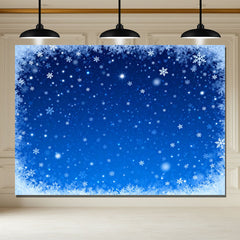 Layoris Blue And Snowflake Christmas Photo Backdrop