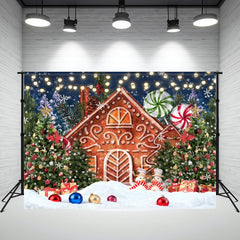 Layoris House Pine Tree Christmas Ball Holiday Party Backdrop