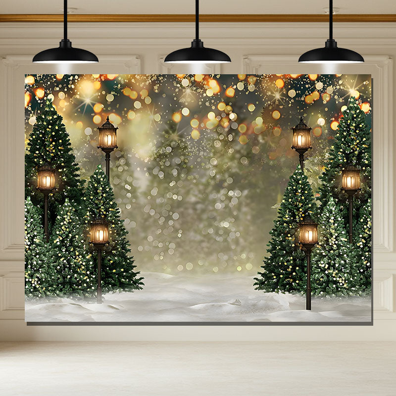 Layoris Streetlight Christmas Tree Holiday Photography Backdrop