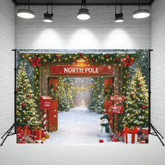 Layoris Welcome To North Pole Christmas Photo Backdrop