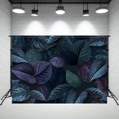 Teal Leaves Portrait Photography Backdrop - Layoris