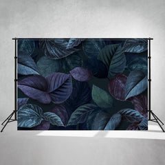 Teal Leaves Portrait Photography Backdrop - Layoris