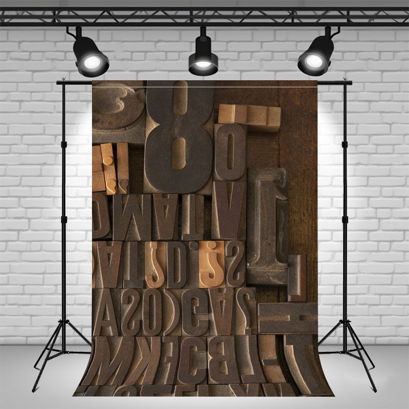 Wooden Board With Letters Photographic Backdrop - Layoris