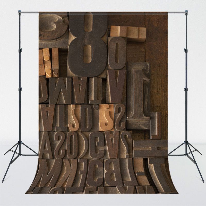 Wooden Board With Letters Photographic Backdrop - Layoris