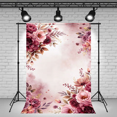 Retro Red Floral Woman Photography Backdrop - Layoris