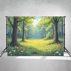 Cartoon Fresh Green Forest Backdro Pphoto Shoot - Layoris