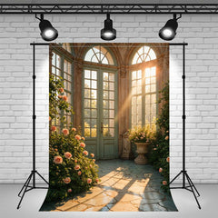 Multiple Arched Windows Rose Photography Backdrop - Layoris