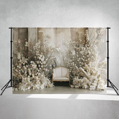 Indoor White Flower Chair Mini Session Backdrop - Layoris