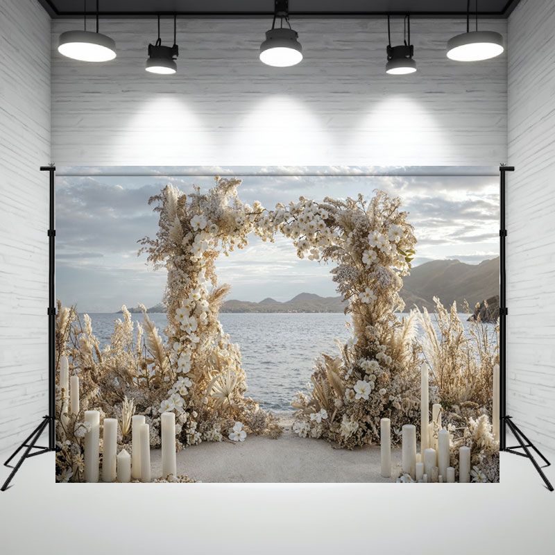 Seaside Vernacular Reed Wedding Photo Backdrop - Layoris