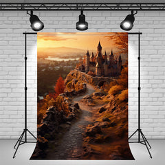 Ancient Castle Mountain Top Photo Backdrop - Layoris