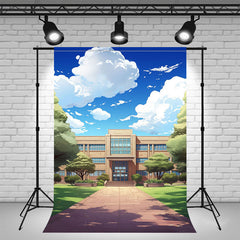 Cartoon School Sunny Day Photography Backdrop - Layoris