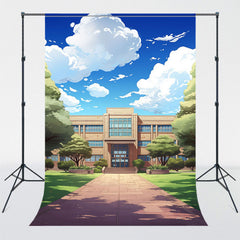 Cartoon School Sunny Day Photography Backdrop - Layoris