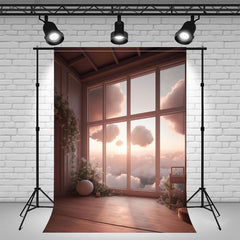 Dreamy Window Clouds Indoor Photo Backdrop - Layoris