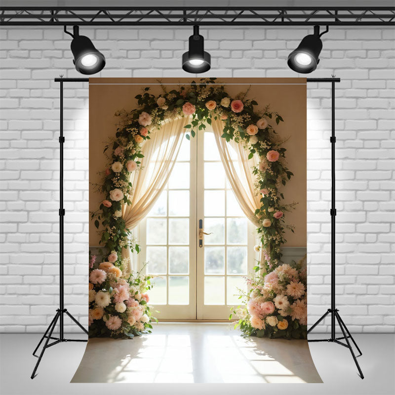 Glass Arch Flower Wedding Photography Backdrop - Layoris