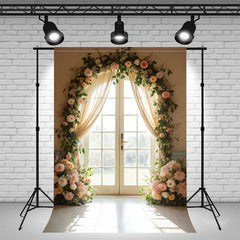 Glass Arch Flower Wedding Photography Backdrop - Layoris