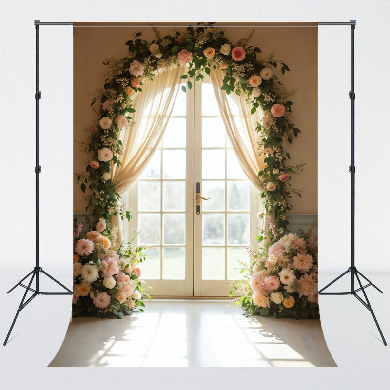 Glass Arch Flower Wedding Photography Backdrop - Layoris