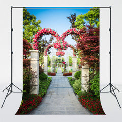 Heart Shaped Wreath Wedding Photography Backdrop - Layoris