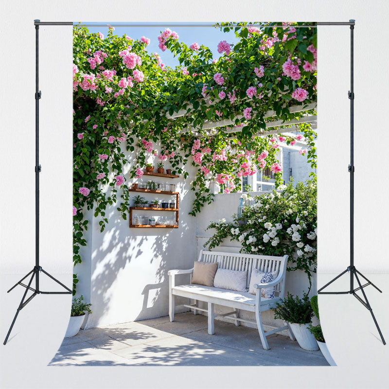 Garden Chair White Wall Photography Backdrop - Layoris